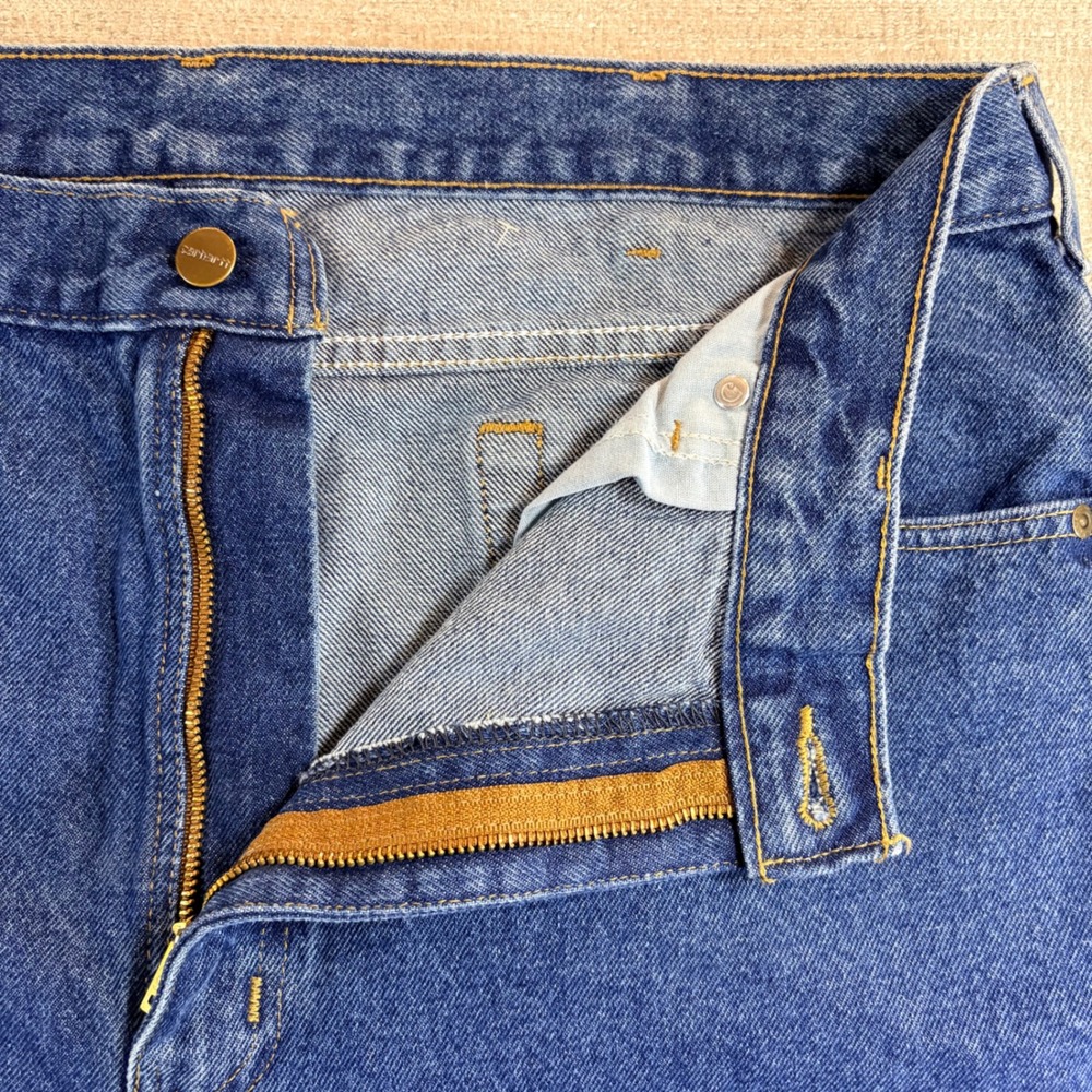 Carhartt B18 DST Traditional Fit Jeans Mens 40x32 Dark Stone Blue Denim Workwear - Picture 3 of 16